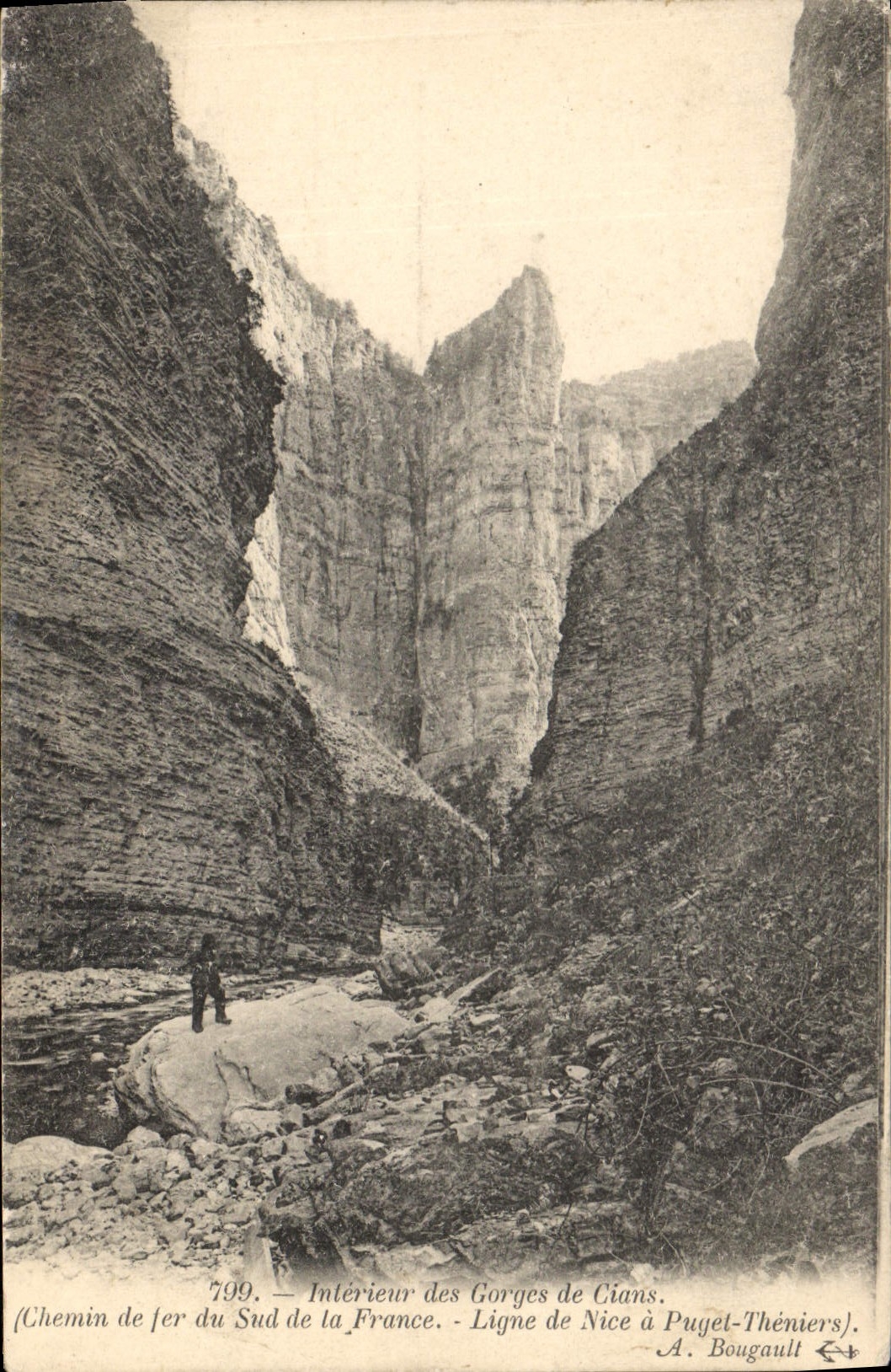 CPA Interieur des Gorges de Cians Chemin de fer du Sud de la France 
