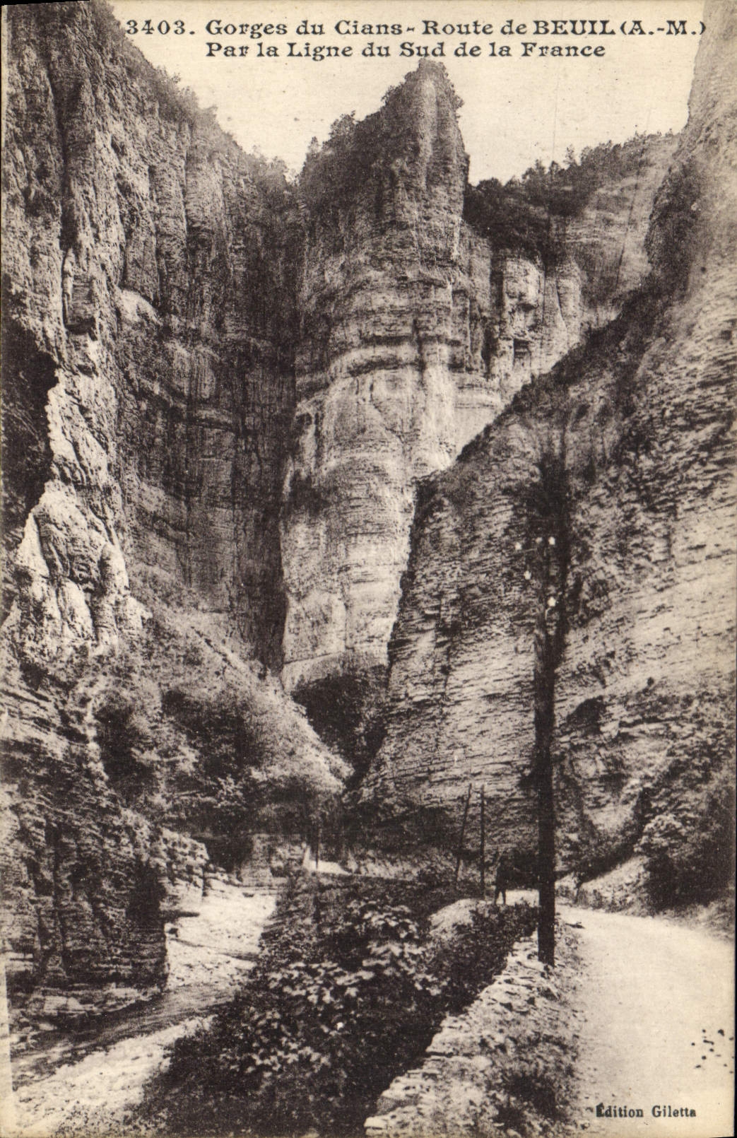 CPA Gorges du Cians Route de Beuil A M Par la Ligne du Sud de la France 