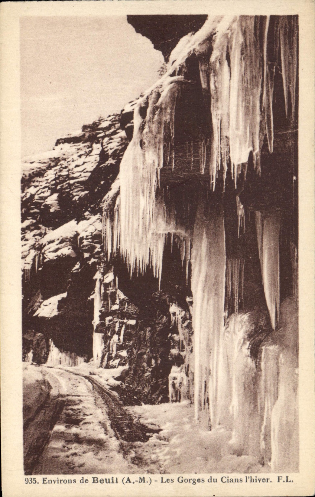 CPA Environs de Beuil A M Les Gorges du Cians l'hiver