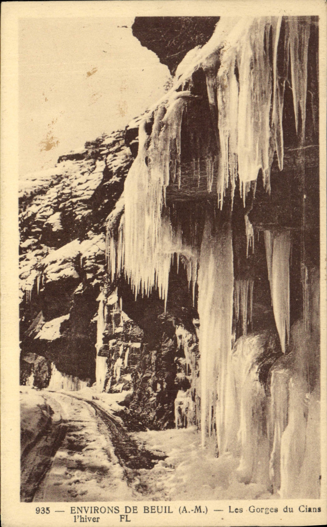 CPA Environs de Beuil A M Les Gorges du Cians l'hiver