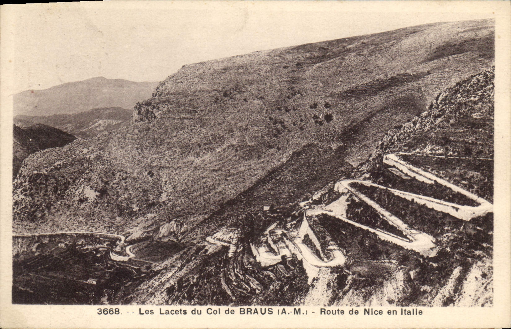CPA Les Lacets du Col de Braus A M Route de Nice en Italie