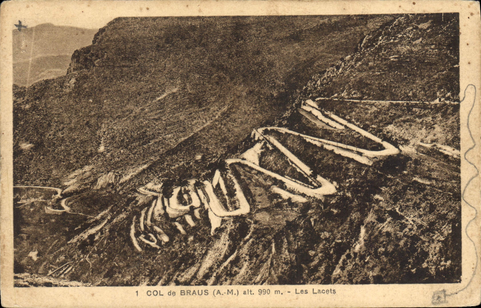CPA Col de Braus A M Les Lacets