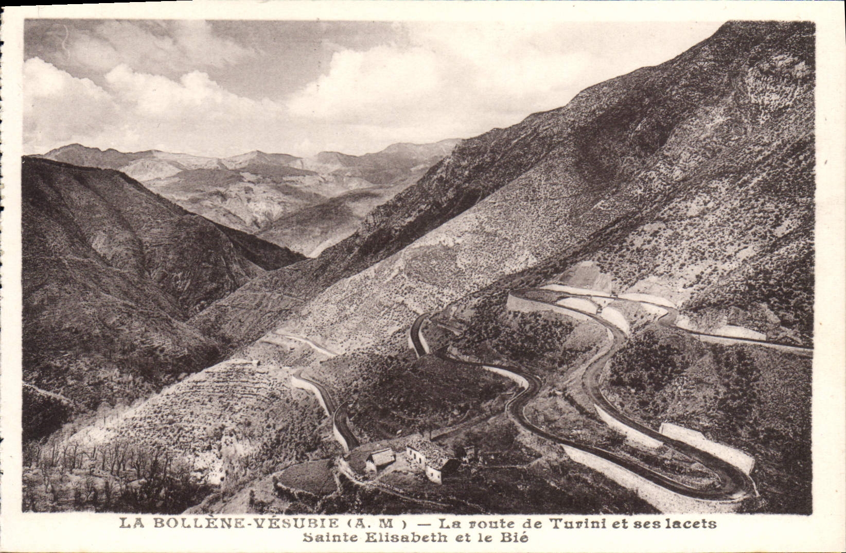 CPA La Bollene Vesurie A M La route de Turint et ses lacets Sainte Elisabetc et le Bie
