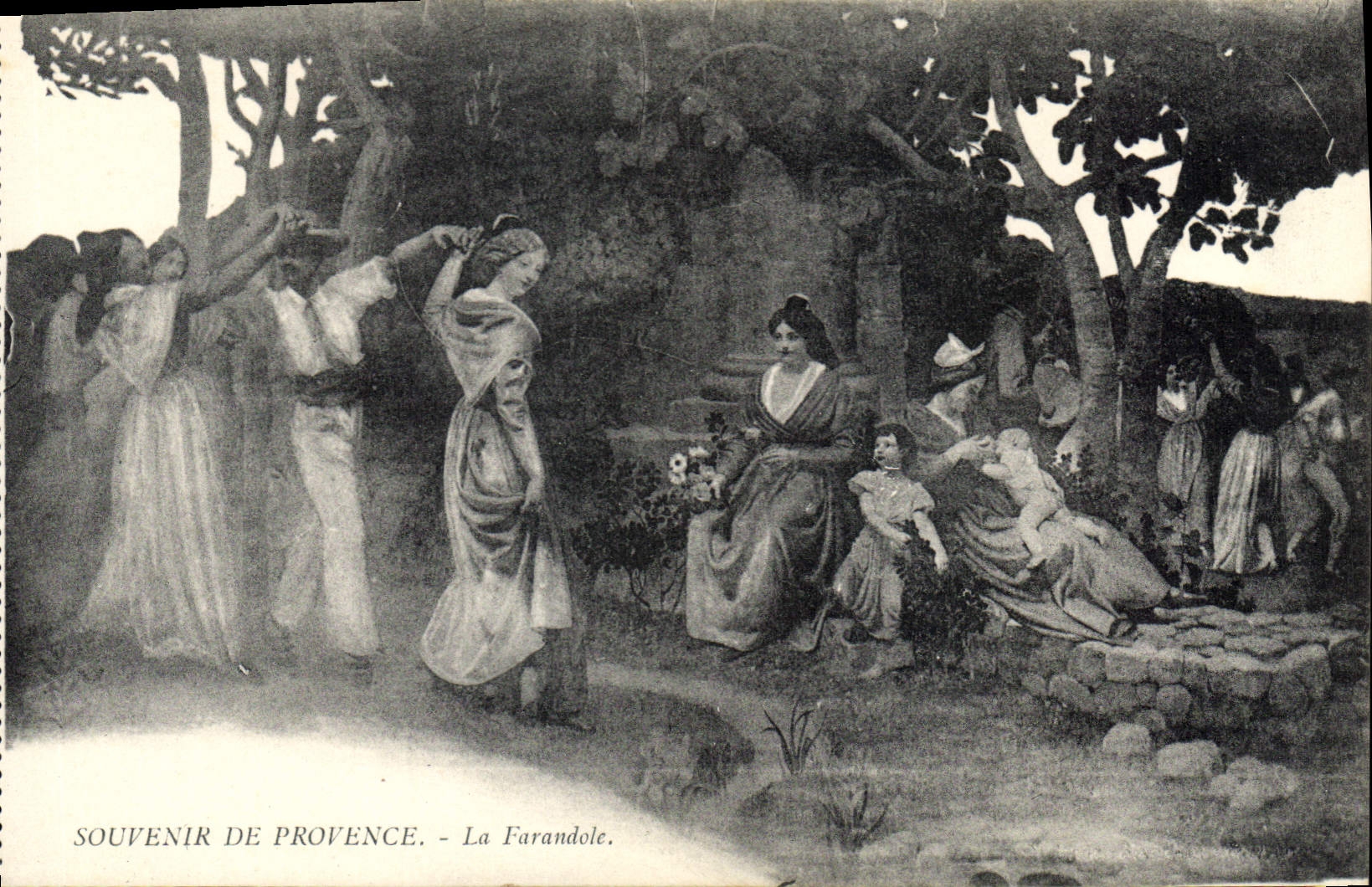CPA Souvenir de Provence La Farandole
