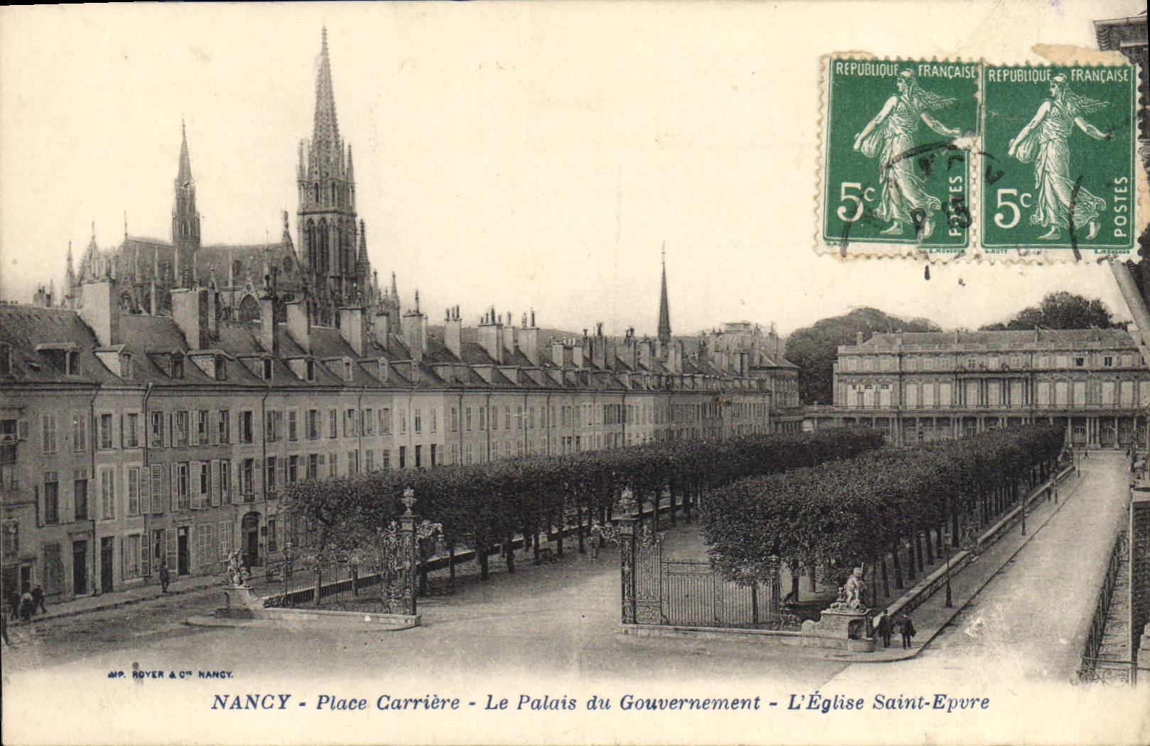 CPA Nancy Place Carriere Le Palais du Gouvernement l'Eglise Saint Epvre 