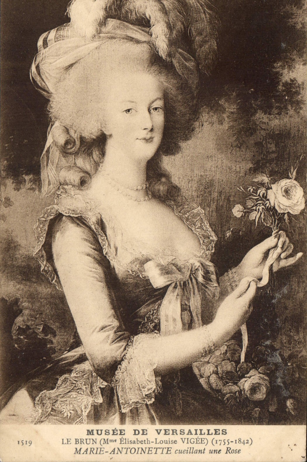 CPA Musee de Versailes Le Brun Marie Antoinette une Rose 