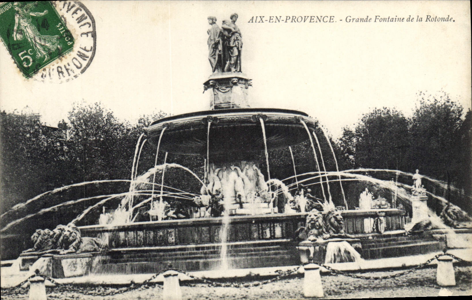 CPA Aix en Provence Grande Fontaine de la Rotonde