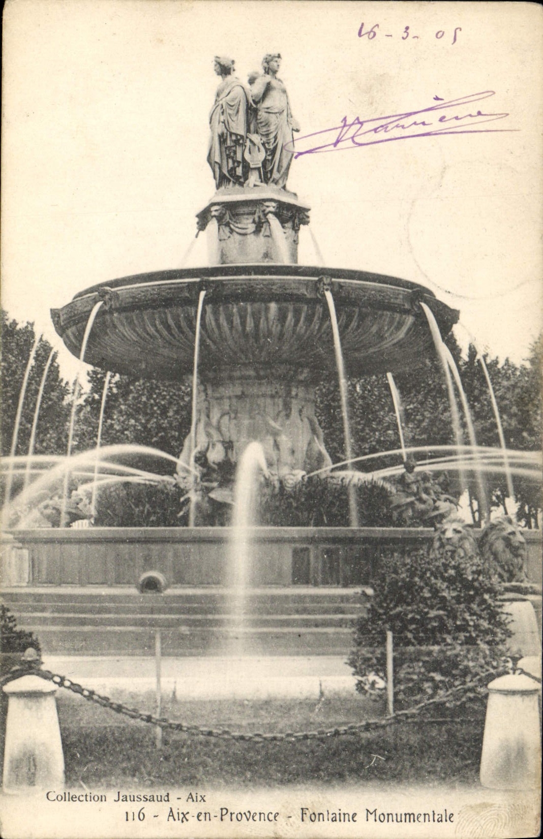 CPA Aix en Provence Fontaine Monumentale 