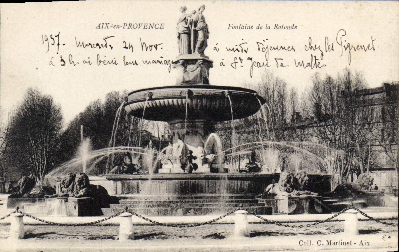 CPA Aix en Provence Fontaine de la Rotonde 