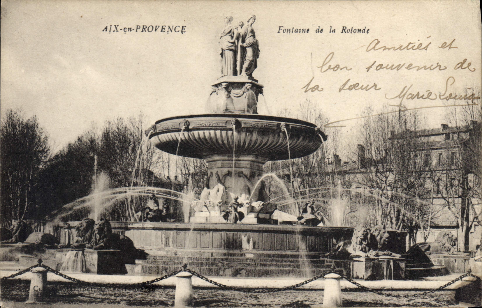 CPA Aix en Provence Fontaine de la Rotonde 