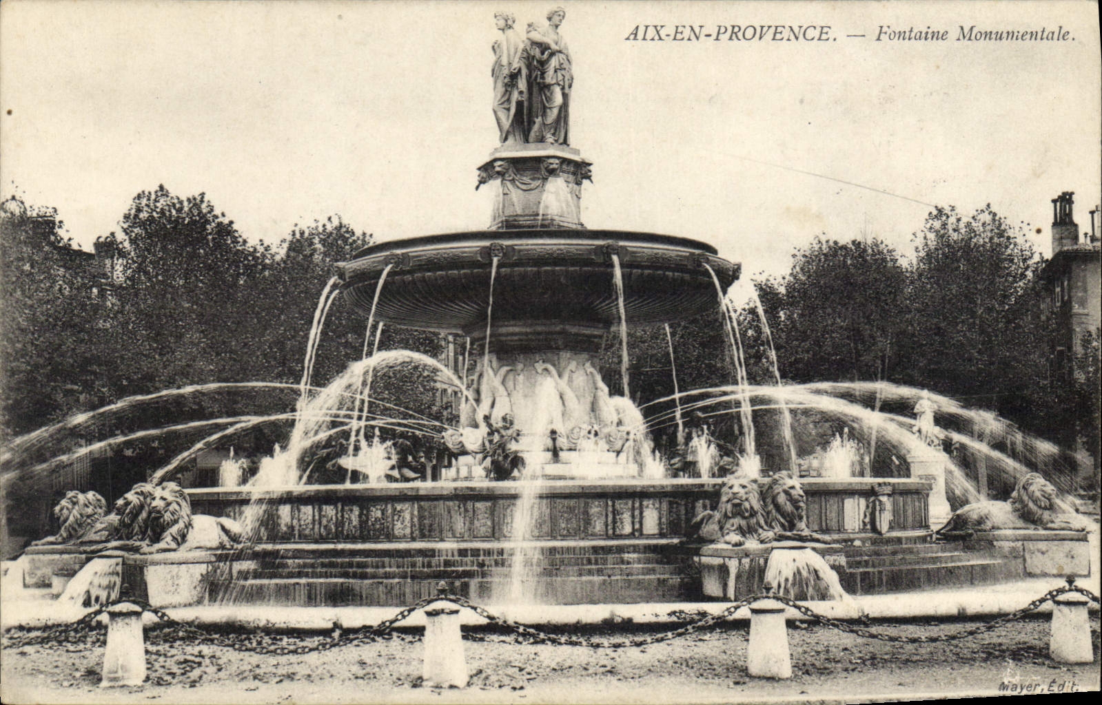 CPA Aix en Provence Fontaine Monumentale 