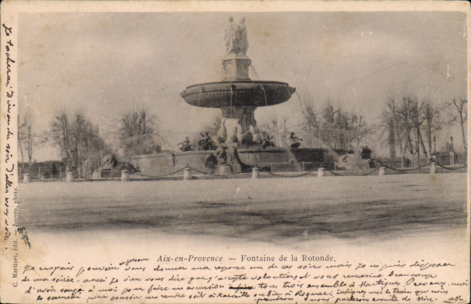 CPA Aix en Provence Fontaine de la Rotonde 