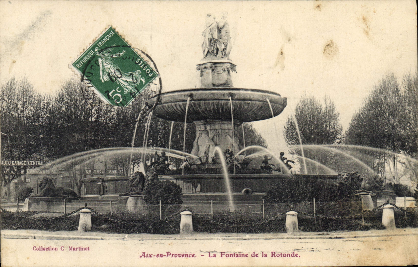 CPA Aix en Provence Fontaine de la Rotonde 