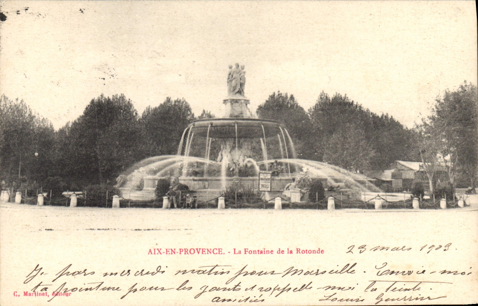 CPA Aix en Provence La Fontaine de la Rotonde 