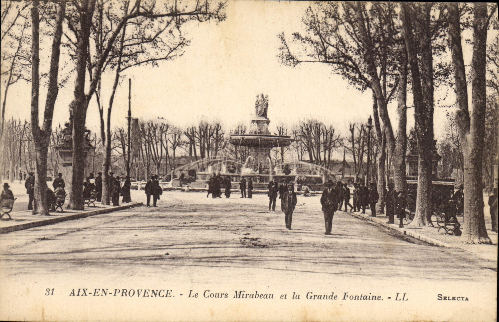 CPA Aix en Provence Le Cours Mirabeau et La Grande Fontaine 