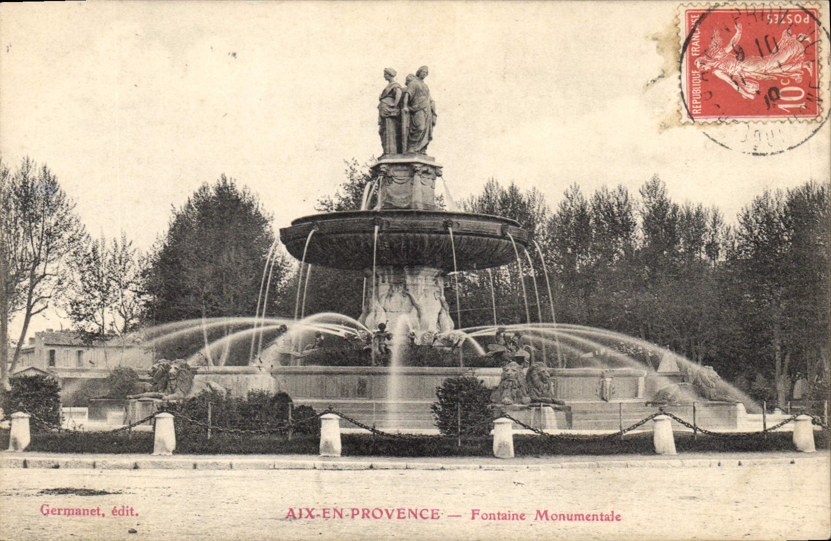 CPA Aix en Provence Fontaine Monumentale 