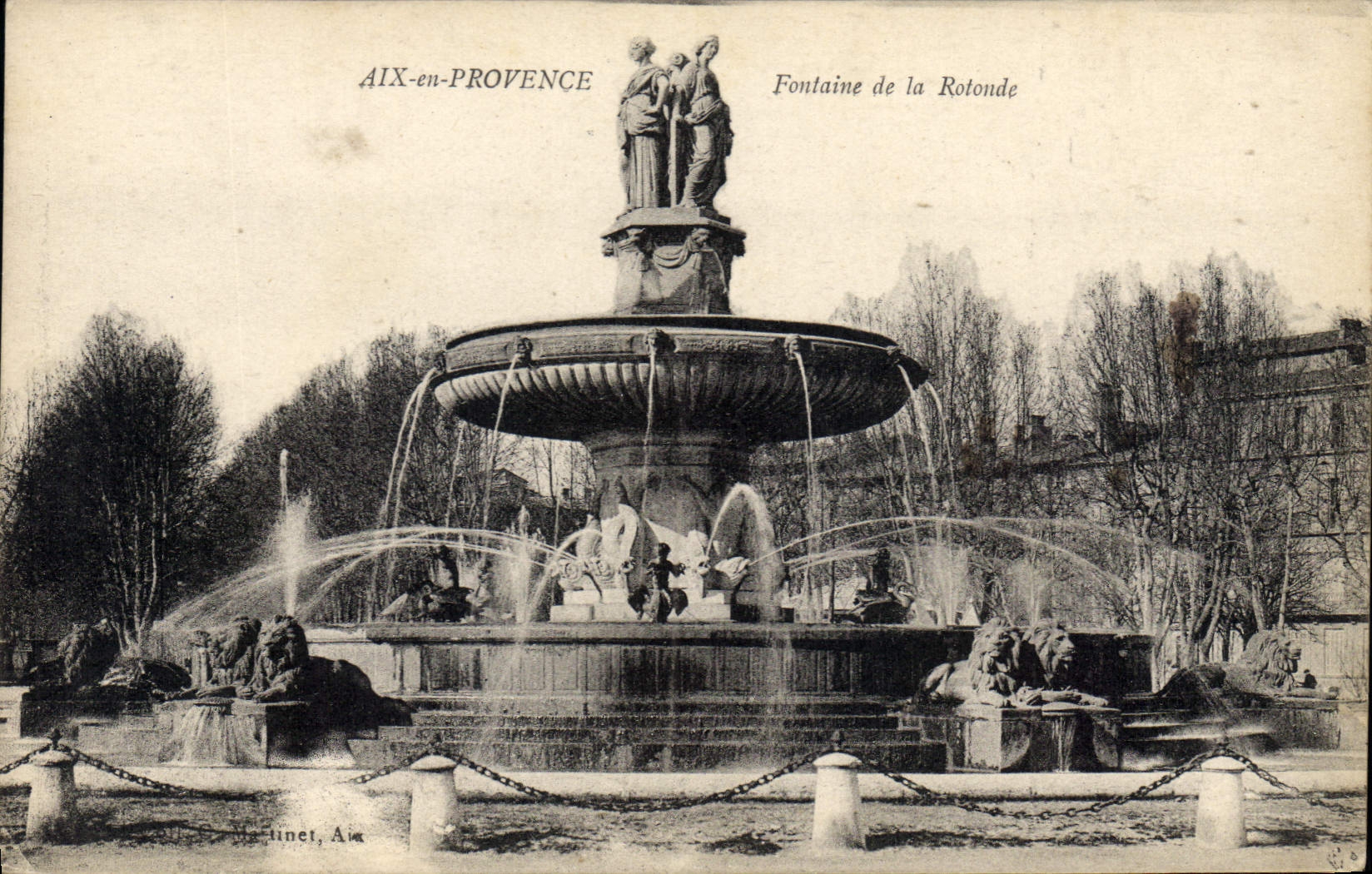 CPA Aix en Provence Fontaine de la Rotonde 