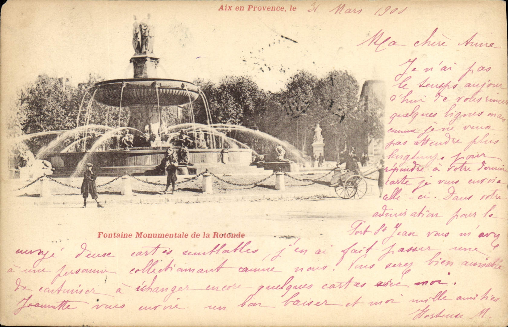 CPA Aix en Provence Fontaine monumentale de la Rotonde 