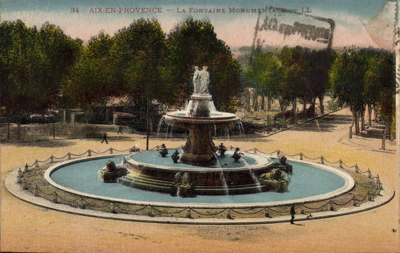 CPA Aix en Provence Fontaine Monumentale 
