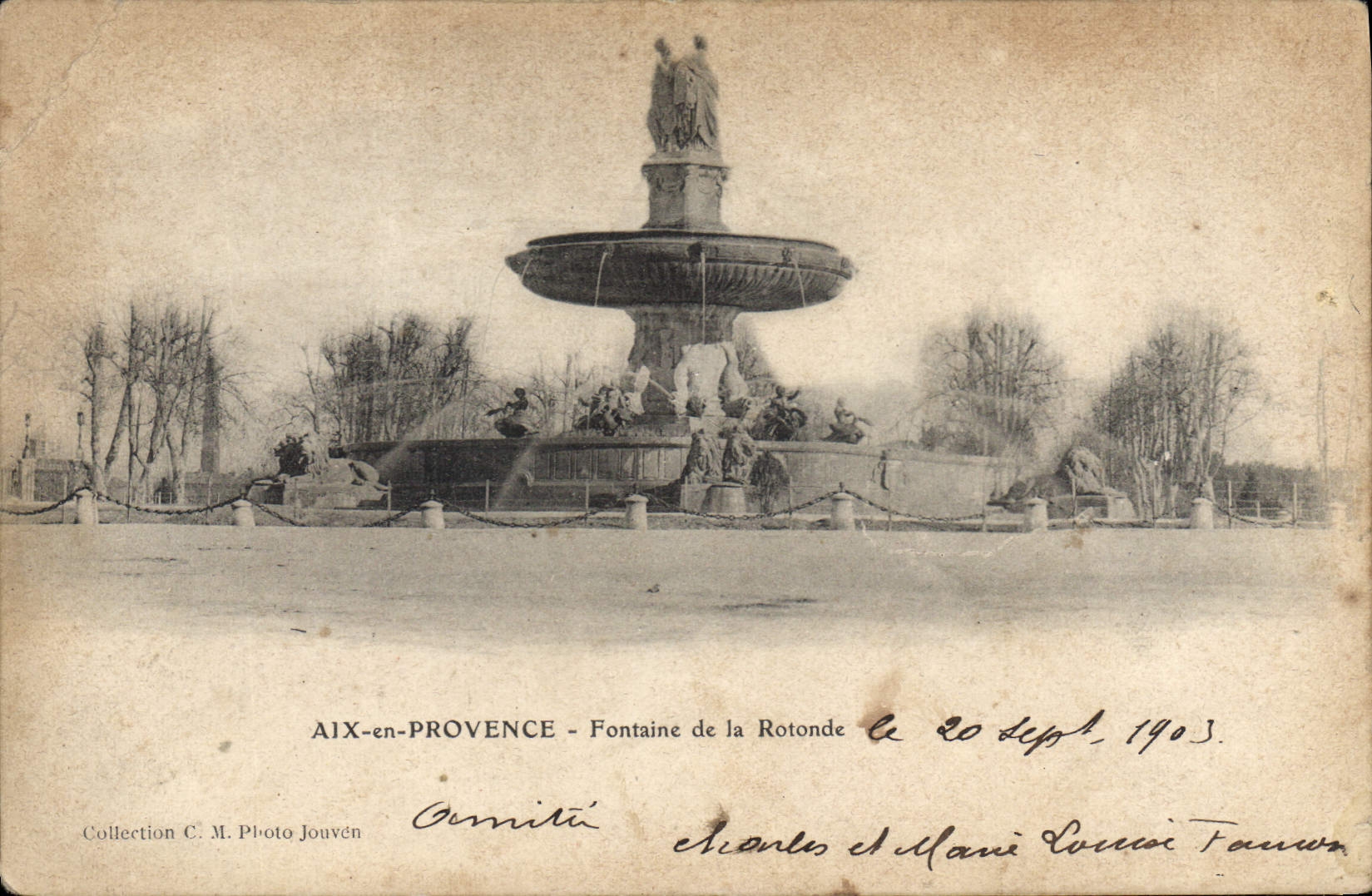 CPA Aix en Provence Fontaine de la Rotonde 