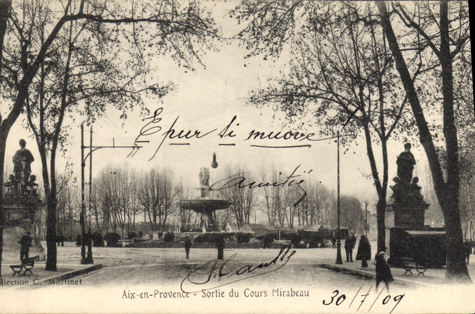 CPA Aix en Provence Sortie du Cours Mirabeau 