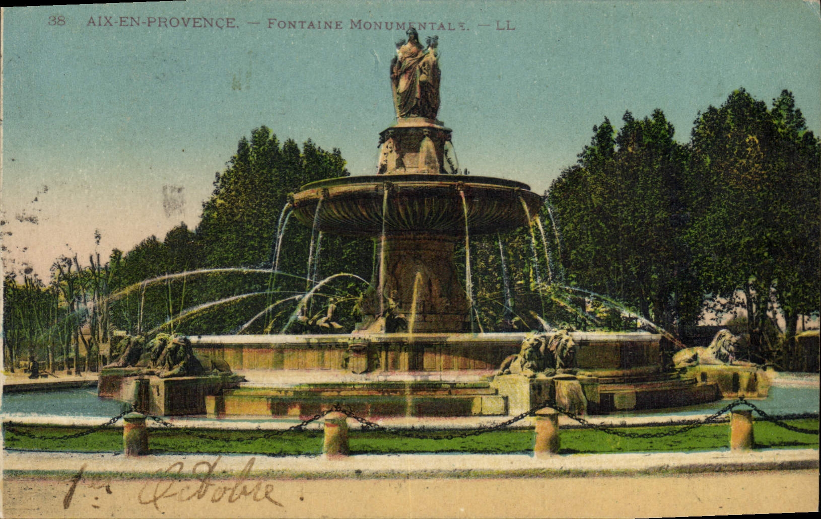 CPA Aix en Provence Fontaine Monumentale 