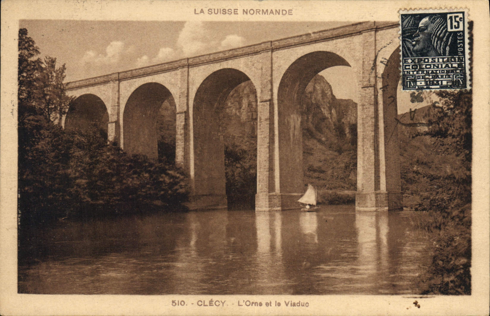 CPA Clecy L'Orne et le Viaduc