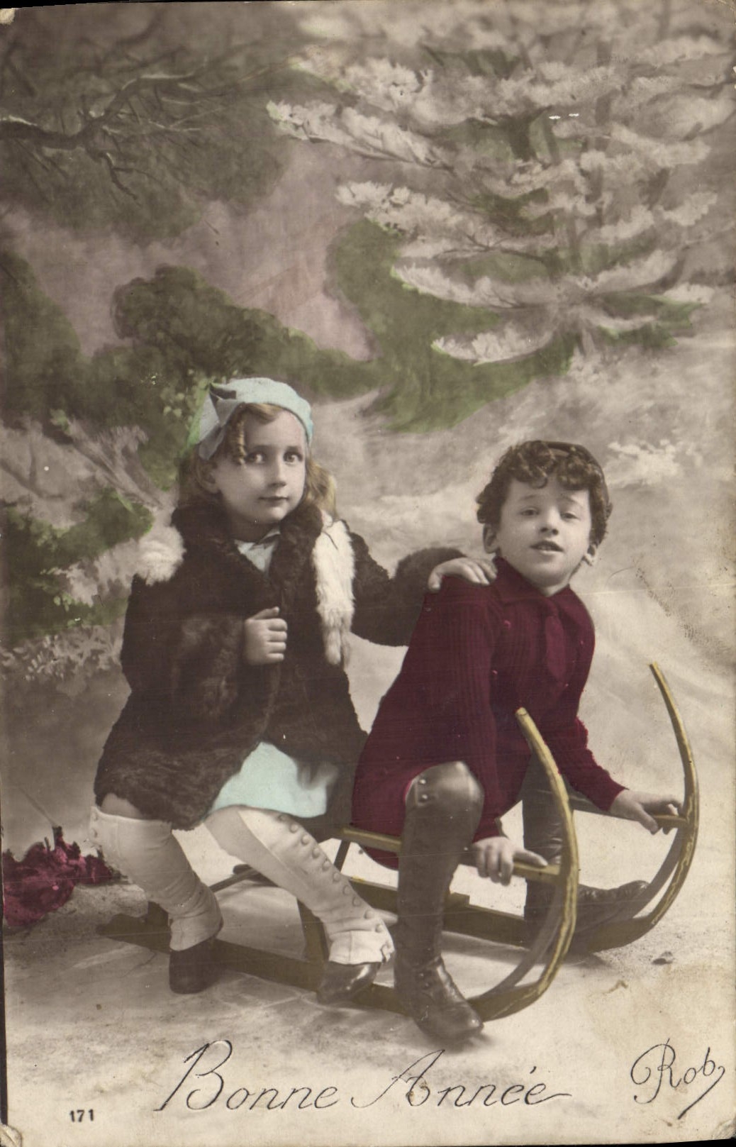 CPA Bonne Annee Enfants