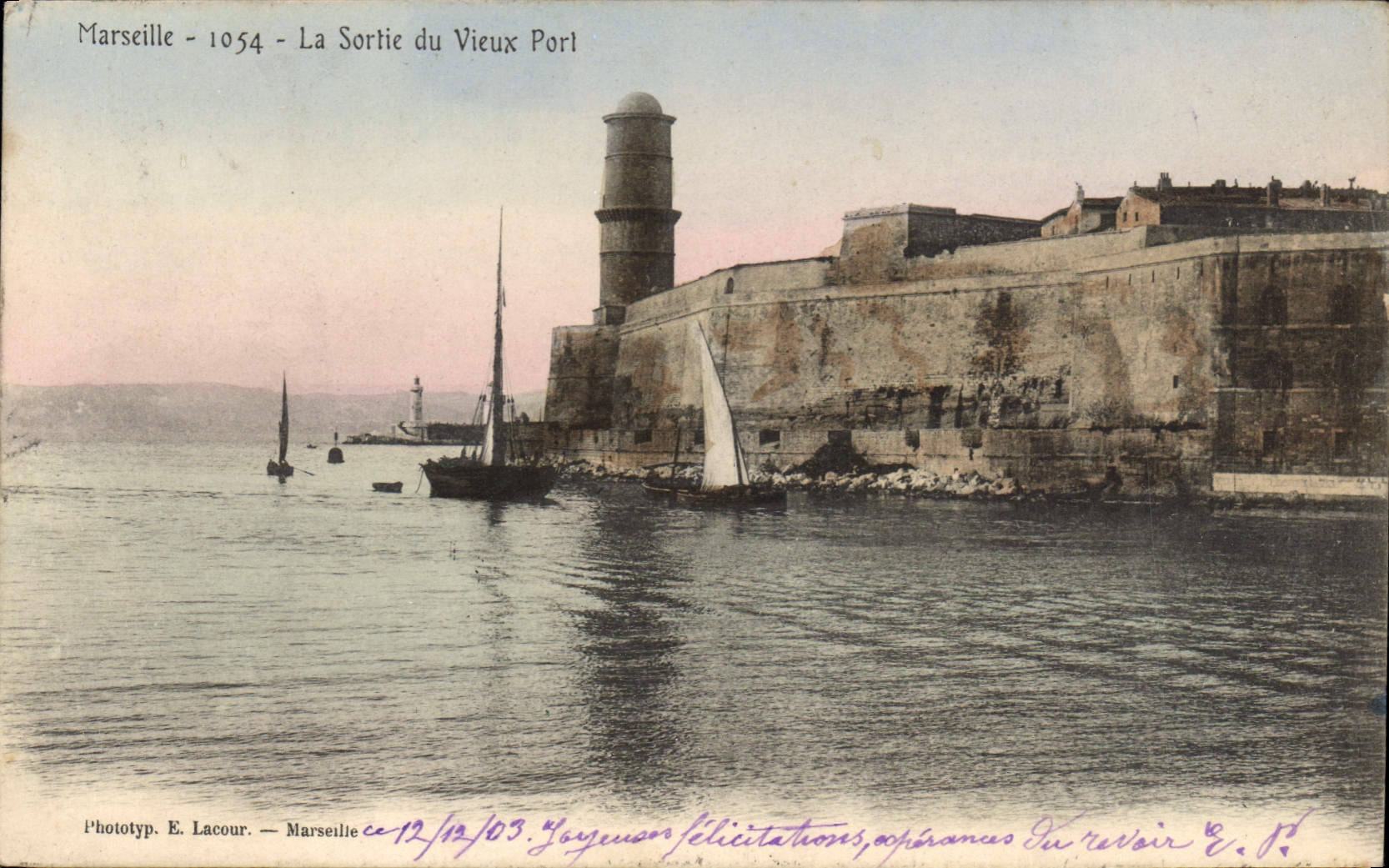 CPA Marseille La sortie du Vieux Port