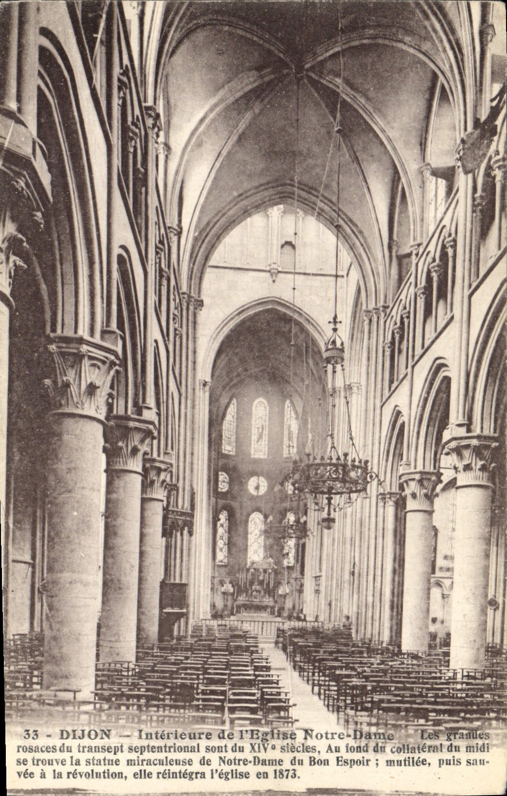 CPA Dijon Interieure de l'Eglise Notre Dame 