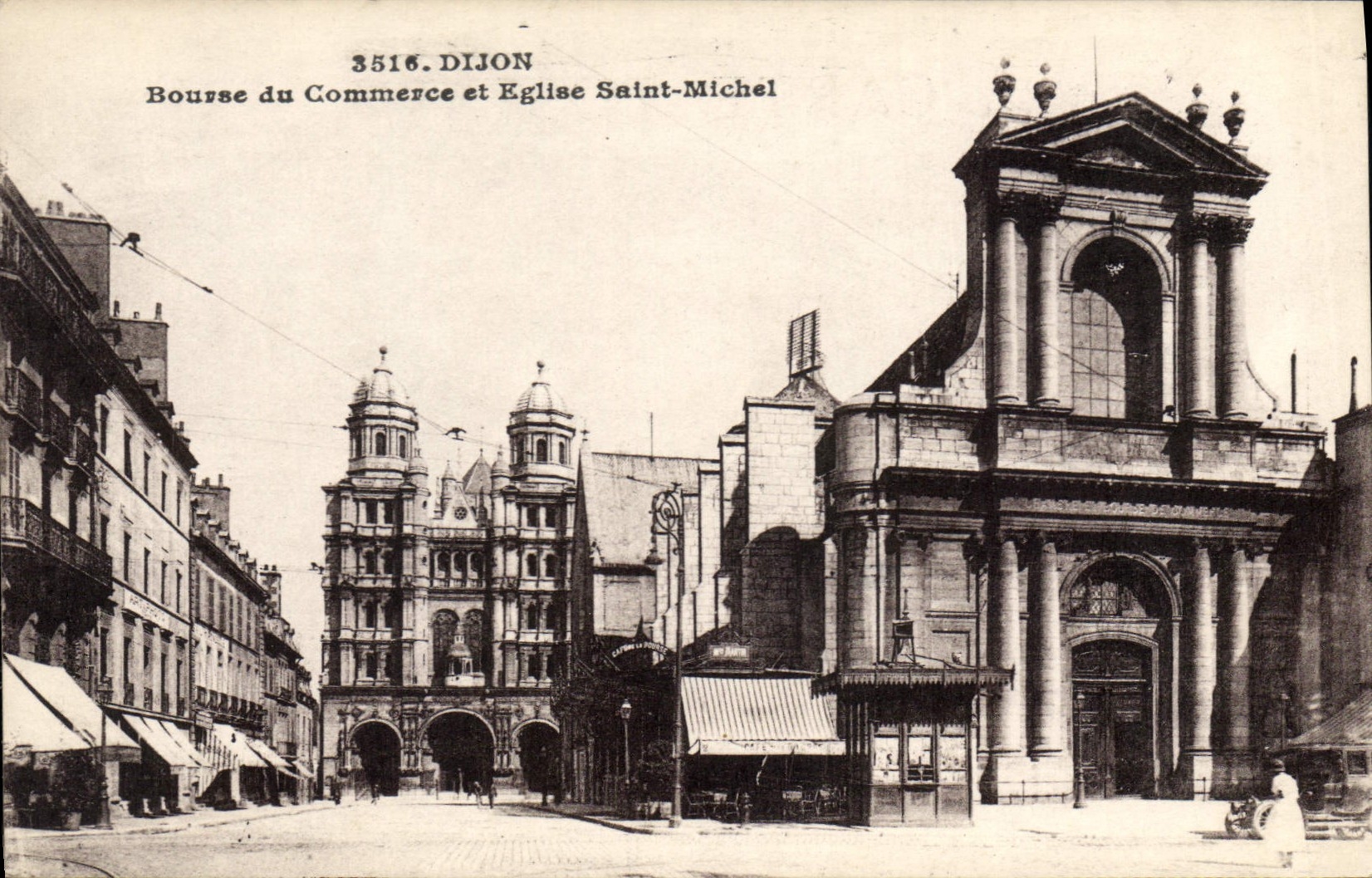 CPA Dijon Bourse du Commerce et Eglise Saint Michel