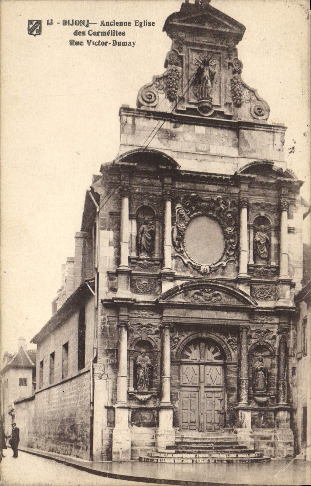 CPA Dijon Ancienne Eglise des Carmellies rue victor Darcy 