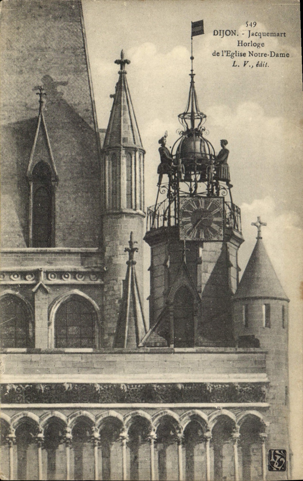 CPA Dijon Jacquemart Horloge de l'Eglise Notre Dame L V 