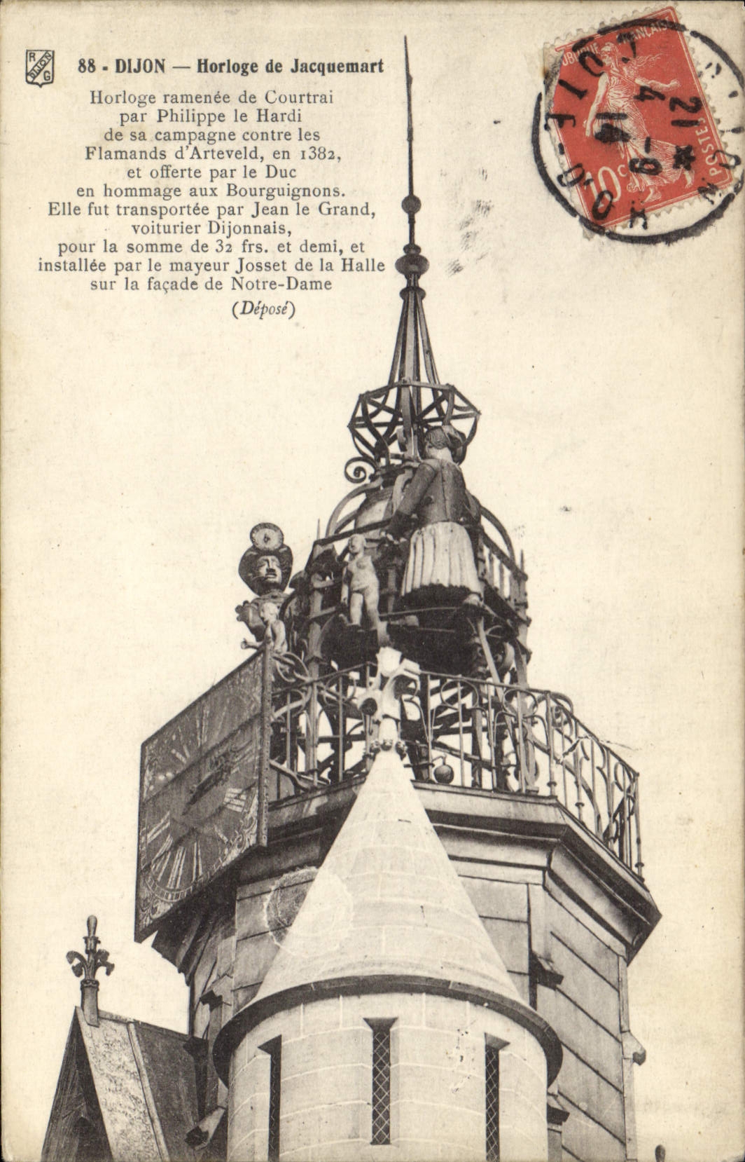 CPA Dijon Horloge de Jacquemart 