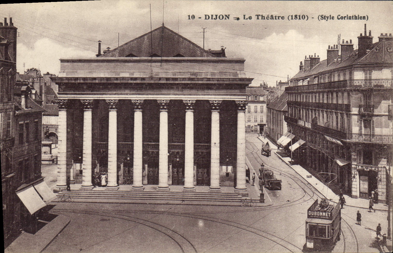 CPA Dijon Le Theatre Tramway