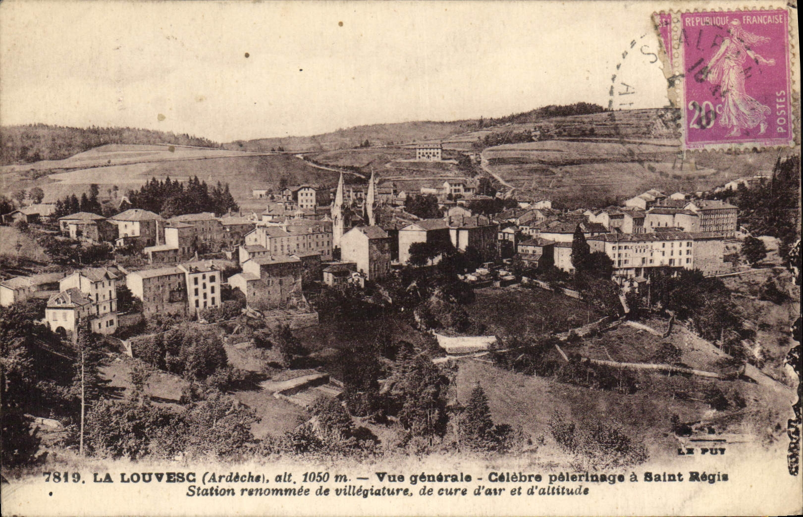 CPA La Louvesc Ardeche Vue generale Celebre pelerinage a Saint Regis Station renommee de villegiatur