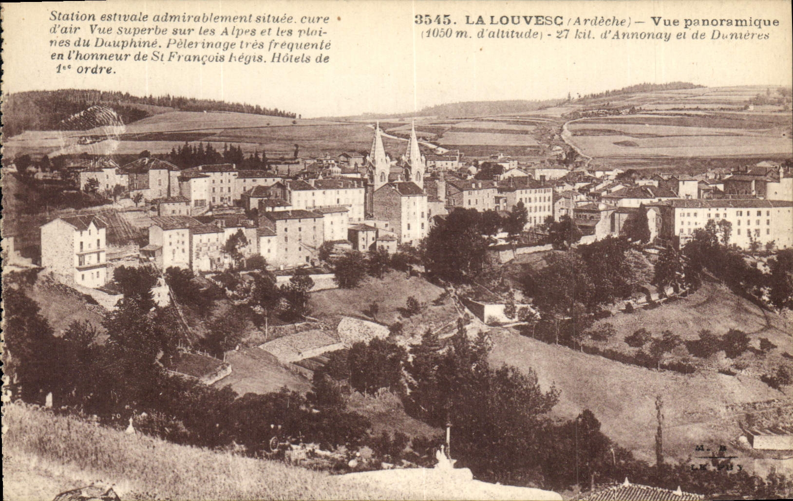 CPA La Louvesc Ardeche Vue panoramique d'Annonay et de Dunieres