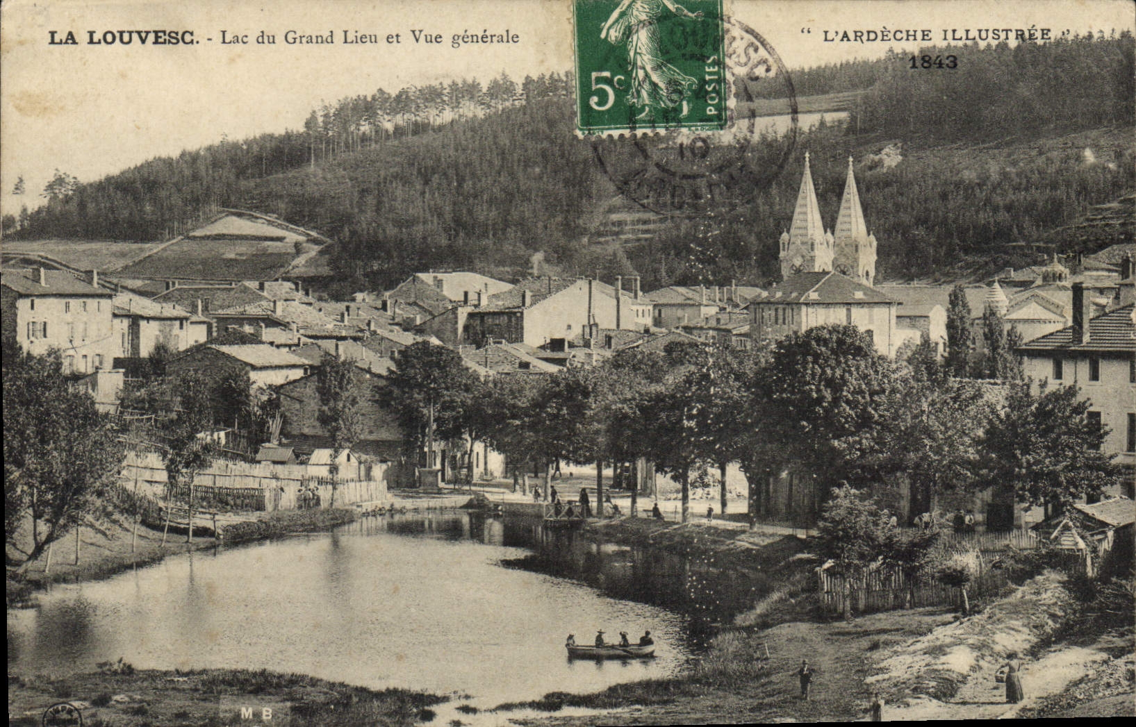 CPA La Louvesc Lac du Grand Lieu et Vue generale 