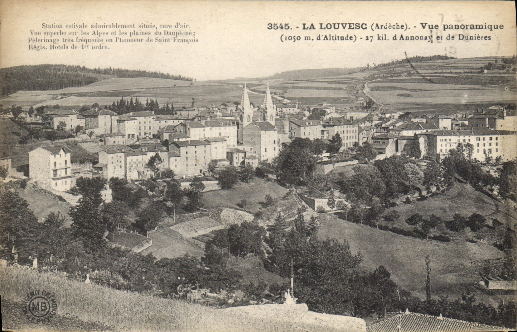 CPA La Louvesc Ardeche Vue panoramique d'Annonay et de Dunieres 