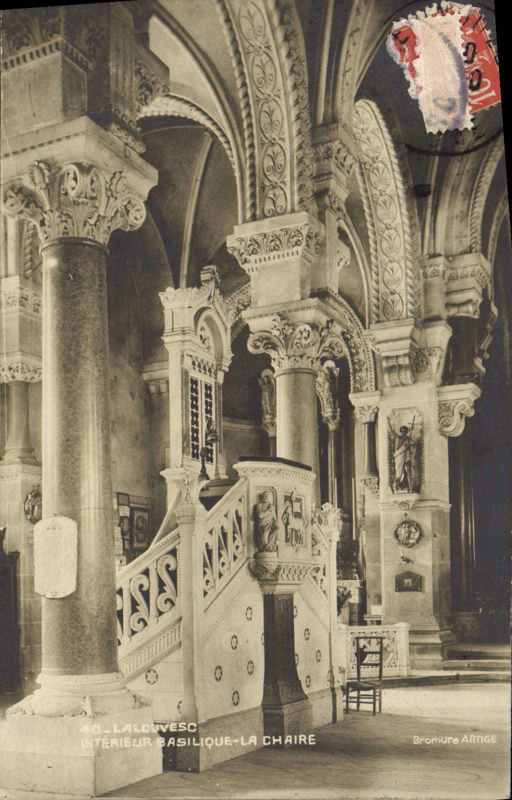 CPA La Louvesc Interieur Basilique La Chaire