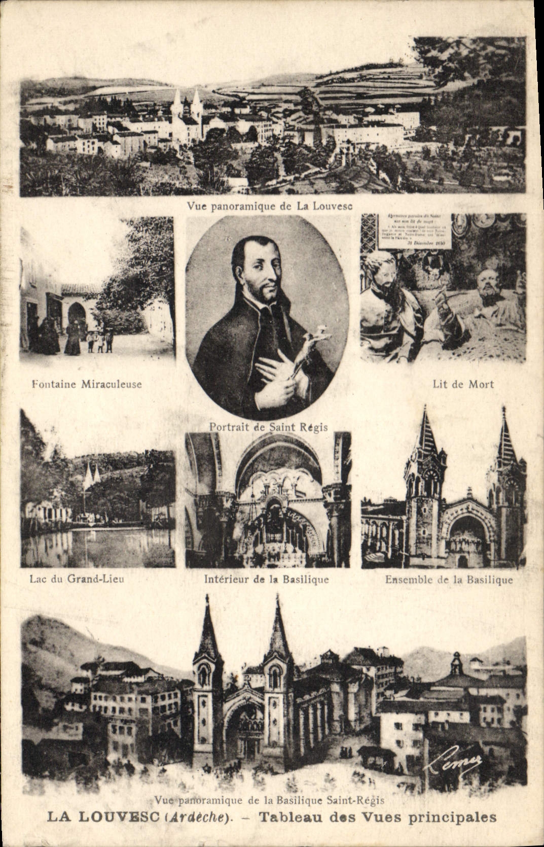 CPA La Louvesc Ardeche Tableau des Vues principales 