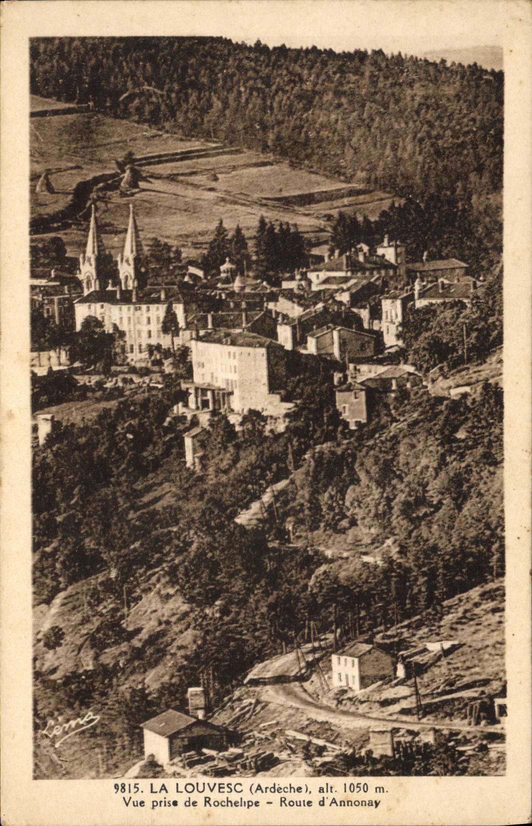 CPA La Louvesc Ardeche Vue prise de Rochelipe Route d'Annonay 