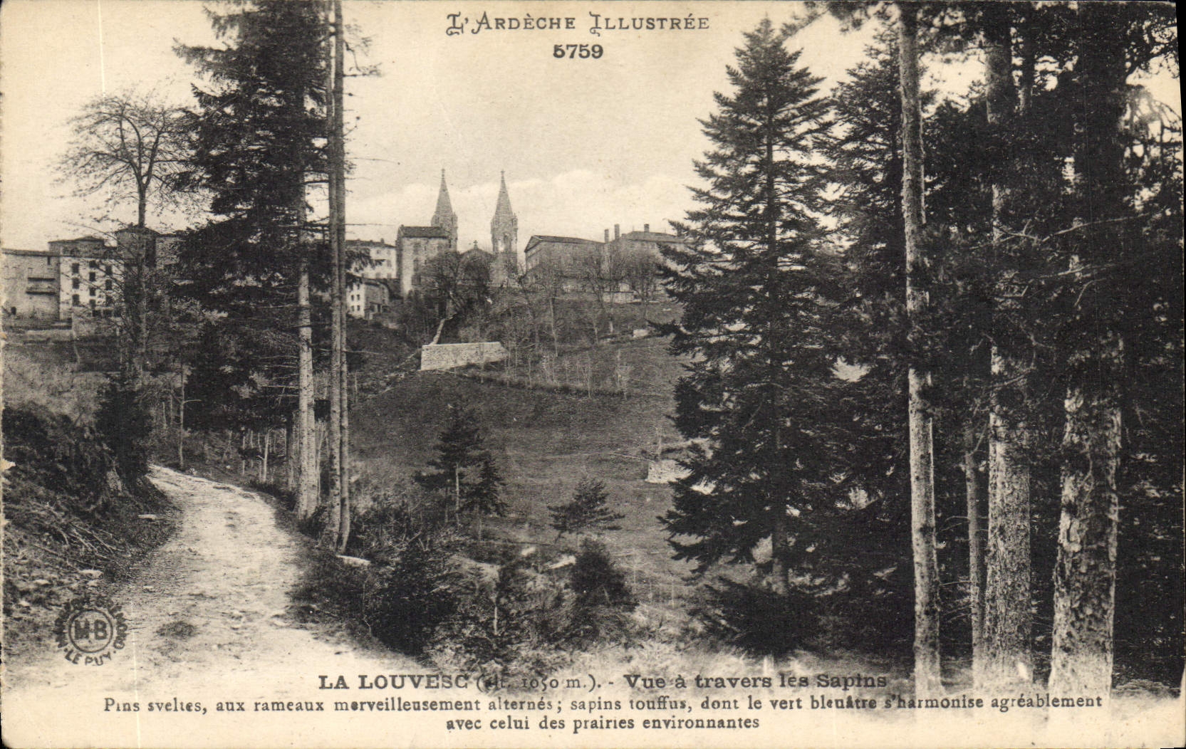 CPA La Louvesc Vue a Travers les Sapins 