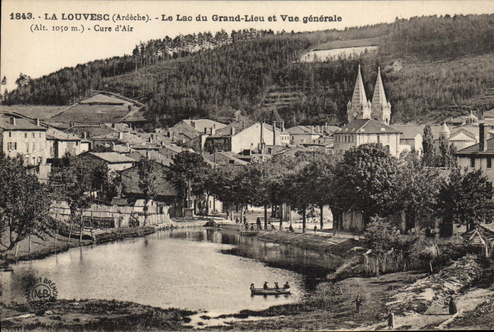 CPA La Louvesc Ardeche Le Lac du Grand Lieu et vue Generale Cure d'Air 