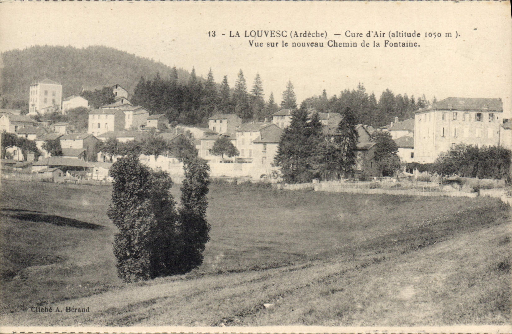 CPA La Louvesc Ardeche Cure d'Air vue sur le Nouveau Chemin de la Fontaine 