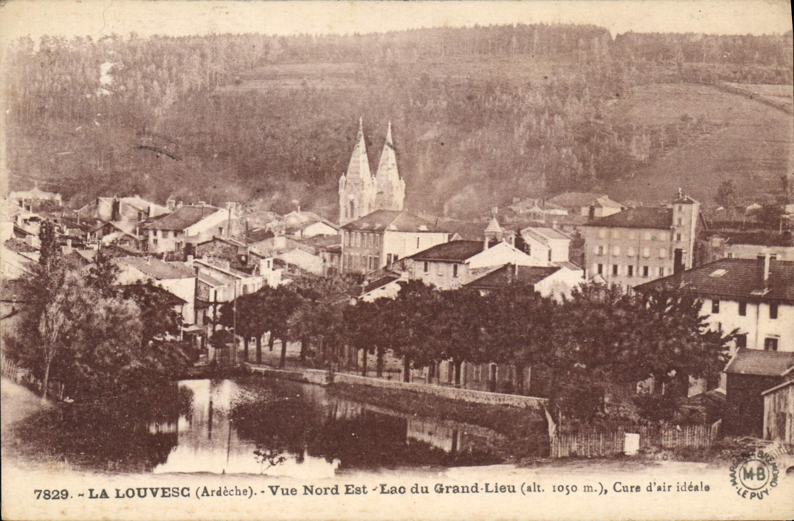 CPA La Louvesc Ardeche vue Nord Est Lac du Grand Lieu Cure d'Air Idealo 