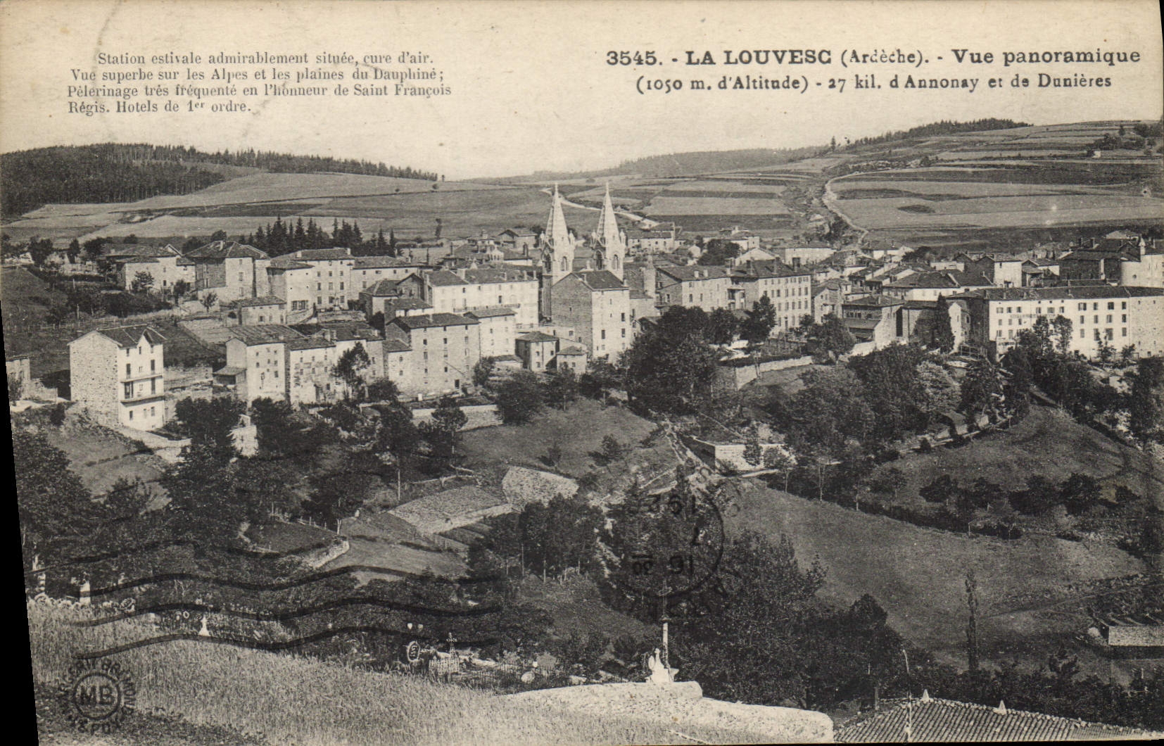 CPA La Louvesc Ardeche vue Panoramique d'Annonay et de Dunieres 