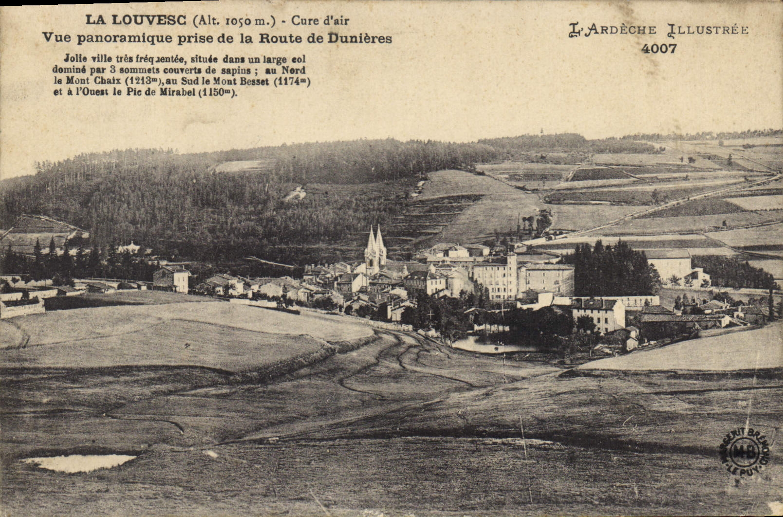 CPA La Louvesc Cure d'Air vue Panoramique prise de la Route de Dunieres
