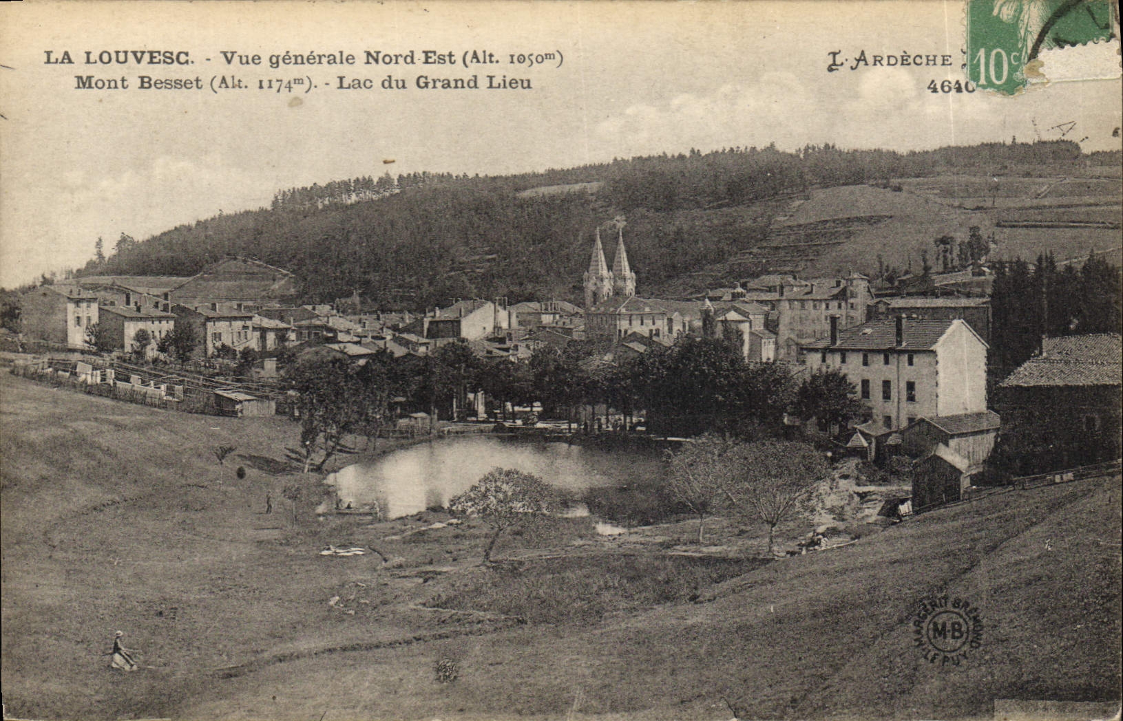 CPA La Louvesc vue generale Nord Est Mont Besset Lac du Grand Lieu 