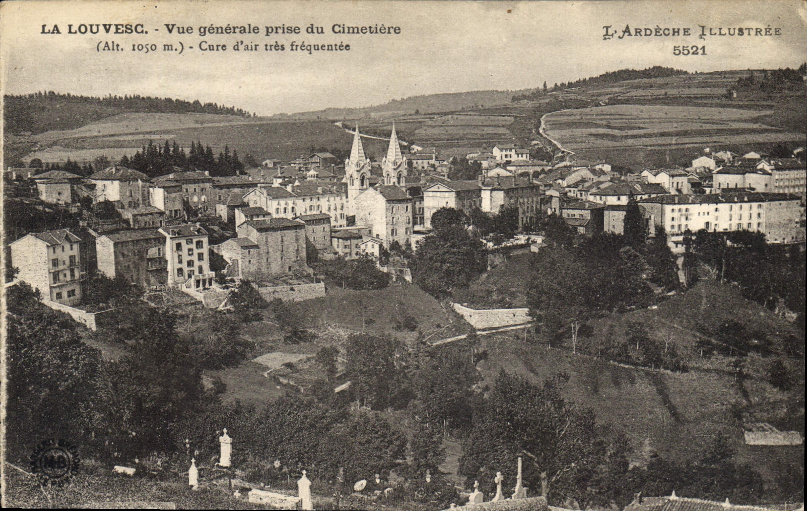 CPA La Louvesc Vue generale prise du cimetiere (alt 1050 m) Cure d'air tres freqentee